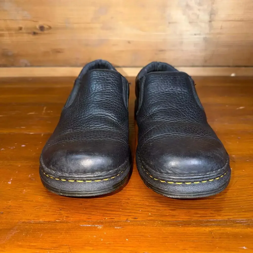 Dr. Martens Boyle Grizzly Black Leather Slip On Shoes Men's US 11 / EU 45